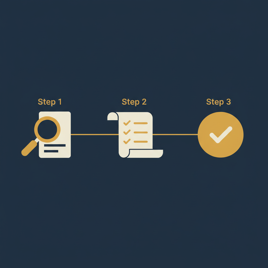 Audit → Recipes → Done · finite three-step process with terminal endpoint
